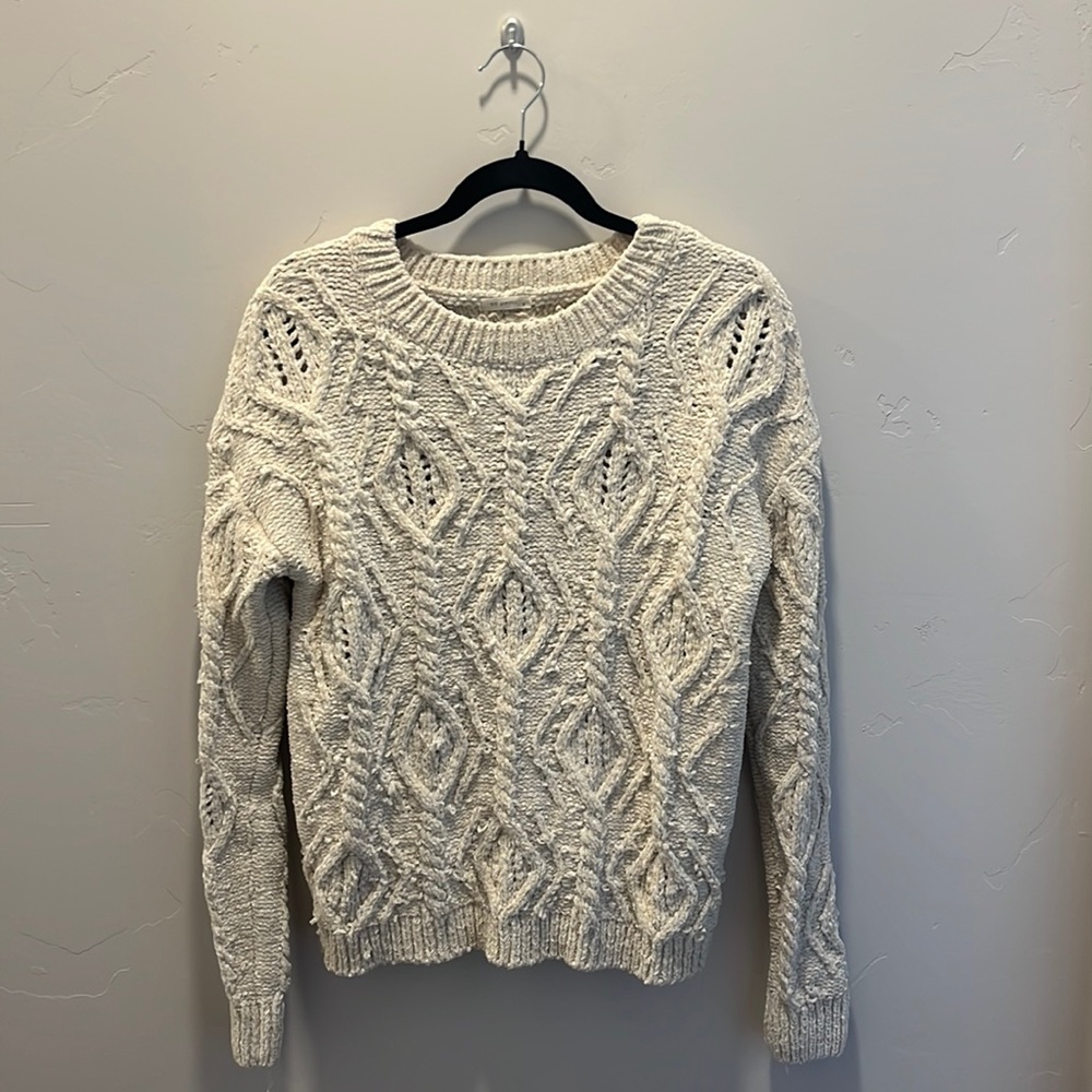 S CREAME VELVET SWEATER; SO PERLA PILE Crochet sweater